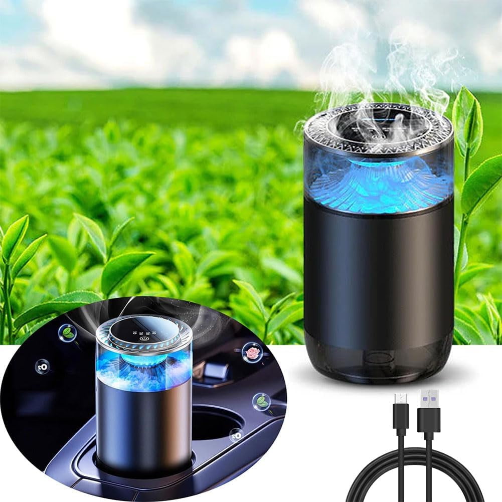 Spray Car Viewing Aromatherapy Diffuser, Spray Car Viewing Aromatherapy Diffuser, Long-Lasting Air Freshener Diffuser, Rechargeable Smart Auto On/Off Intelligent Car Diffuser(Refreshing White Tea)