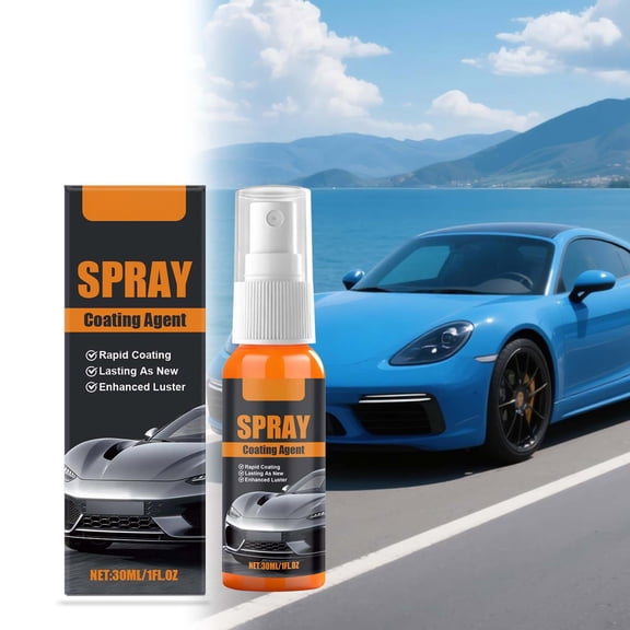 Spray Ceramic Coating Kits, 30ml Hydrophobic Paint Sealant with Microfiber Towel, Easy Spray-On Cars Wax Alternatives for UV and Scratch Protection