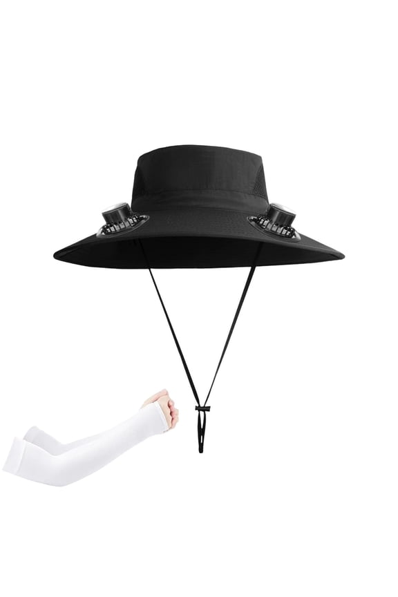 Spray Cooling Fan Hat Summer Fisherman Sun Hat with Solar & USB Charging,Mist Cooling Fan Hat for Outdoor Fishing Hiking Beach Travel
