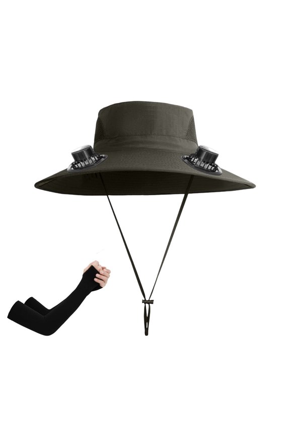 Spray Cooling Fan Hat Summer Fisherman Sun Hat with Solar & USB Charging,Mist Cooling Fan Hat for Outdoor Fishing Hiking Beach Travel