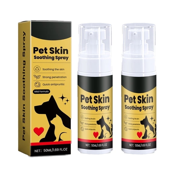 Spray for Dogs, Dogs Skin Repair Spray, Pet Skin Treatment Spray, Nature Soothing Solution for Itchy Skin, Reduces Scratching - Cat Itchy Skin Treatment (2PC)