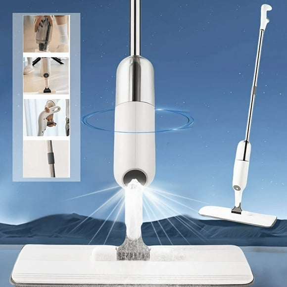 Spray Floor Mops for Floor Cleaning,Wet Dry Hardwood Floor Mops with 350ML Refillable Bottles, Home or Commercial Use, White