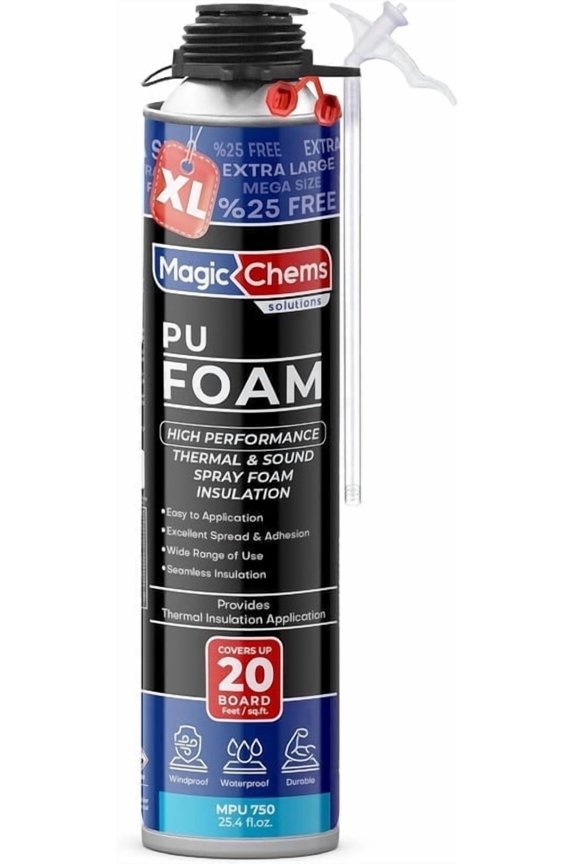 Spray Foam Insulation Can (1 Pack-25.4 oz) Expanding Foam Sealant for Thermal & Acoustic Insulation, Closed Cell, High Density Spray Foams, Covers up to 20 Board feet/sq. ft.