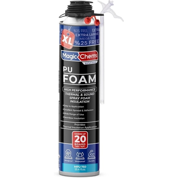 Spray Foam Insulation Can (1 Pack-25.4 oz) Expanding Foam Sealant for Thermal & Acoustic Insulation, Closed Cell, High Density Spray Foams, Covers up to 20 Board feet/sq. ft.