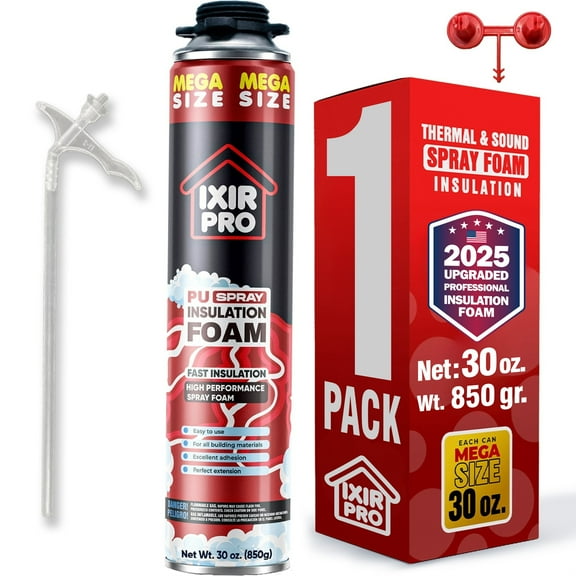Spray Foam Insulation Can (30 oz. / 850 g) Expanding Sealant, Mega Size Closed Cell Spray Foam Insulation