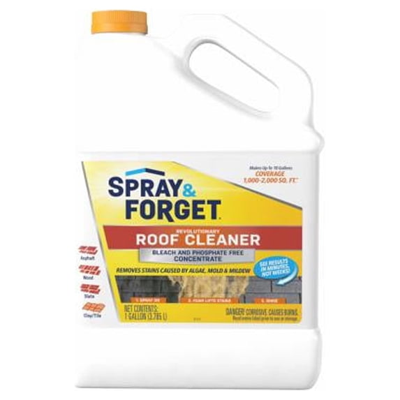 Spray & Forget SF100 Revolutionary Roof Cleaner, Gallon Super Concentrate - Quantity 1