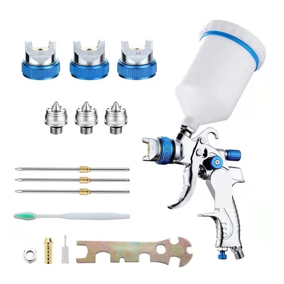 Spray Gun Adjustable Metal Atomizing Spray Gun For Painting Aerograph Cars Tool Flow Control Sprayer Paint Airbrush Set ,Versatile applications