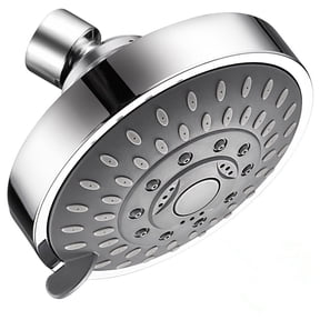 BRIGHT SHOWERS 9 Inch Rain Shower Head, High Pressure, Adjustable Angle ...