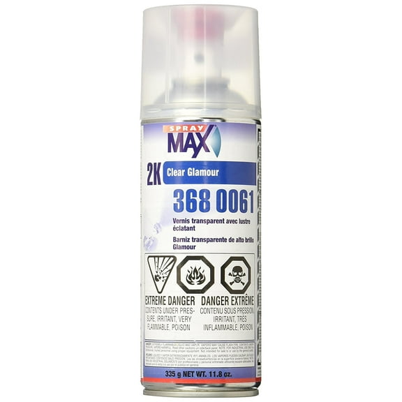 Spray Max 3680061 Clear liquid Automotive Body Paint 2K Clear Coat, High Gloss, for Universal 4 Pack