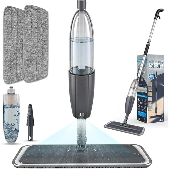 Spray Mop for Floor Cleaning with 360 Rotation - Multi-Surface Floor Cleaner for Wet/Dry Mopping Lightweight Handle for Kitchen Bathroom Hardwood&Tile Floors