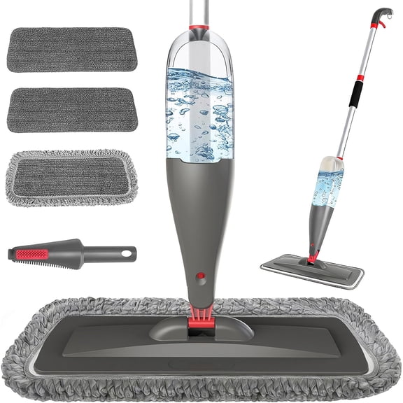 Spray Mop for Floor Cleaning with 3pcs Washable Pads - Wet Dry Microfiber Mop with 800 ml Refillable Bottle for Kitchen Wood Floor Hardwood Laminate Ceramic Tiles Dust Cleaning