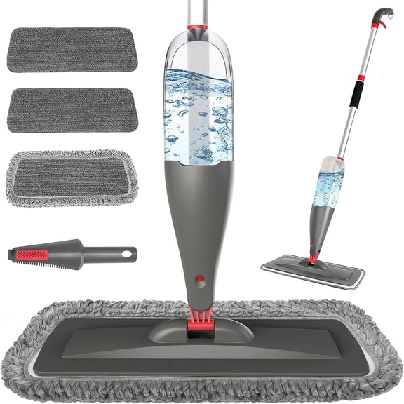 Spray Mop for Floor Cleaning with 3pcs Washable Pads - Wet Dry Microfiber Mop with 800 ml Refillable Bottle for Kitchen Wood Floor Hardwood Laminate Ceramic Tiles Dust Cleaning