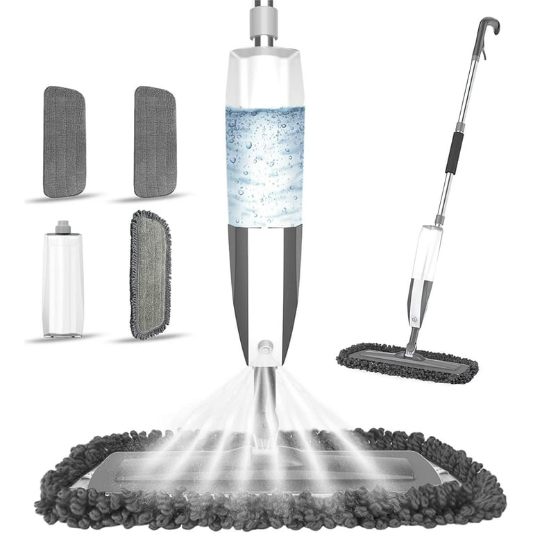 Microfiber Spray Mop for Floor Cleaning - MANGOTIME Floor Mop Dry Wet Mop  for Hardwood Laminate Tile Wood Floor Cleaning Kitchen Dust Mop with 3