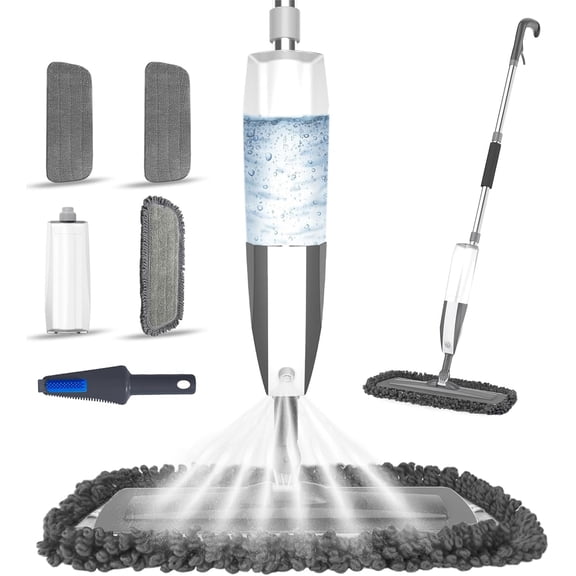 Spray Mop Floor Cleaning - Microfiber Floor Mop with 3 Washable Pads Refillable Bottle, Flat Mop with Sprayer Kitchen Wood Hardwood Laminate Tile Floors Dust Cleaning