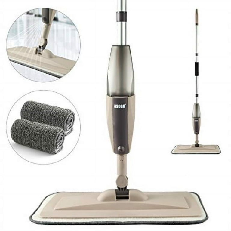 Spray Mop for Floor Cleaning, HOMTOYOU Floor Mop with a Refillable Bottle  and 3 Washable Microfiber Pads, Dry Wet Spray Mop for Home Kitchen Hardwood