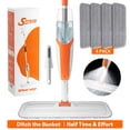 thumbnail image 1 of SEFREG Spray Mop for Foor Cleaning with 4 Washable Microfiber Pads,Refillable Bottle,Functional Scraper,360°Rotating Head,One-Handed Operation,Multi-Surface Wet/Dry Use,Aluminum Pole,White&Orange, 1 of 13