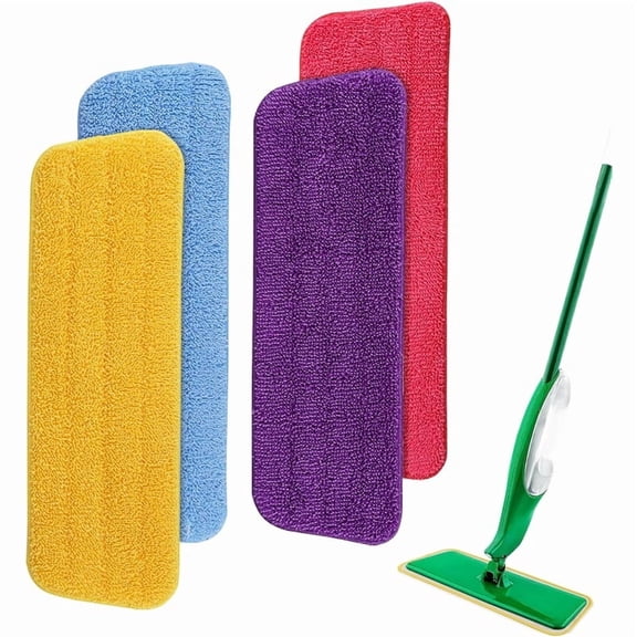 Spray Mop Refills for Libman Freedom Spray Mop, 16in Reusable & Washable Microfiber Floor Cleaning Pads-4 Pack