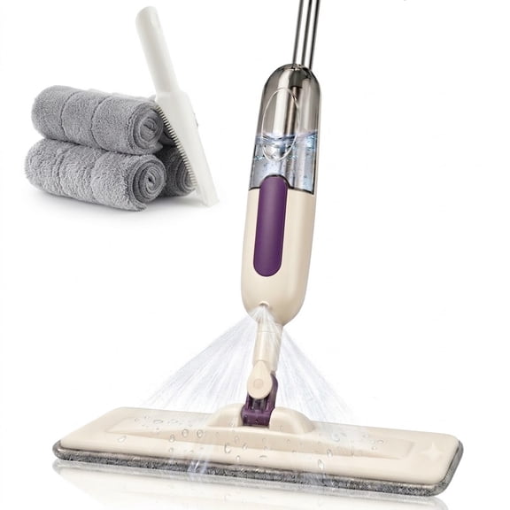 Spray Mop for Floor Cleaning, 3 Reusable Microfiber Pads for Wood Laminate Ceramic Tile Vinyl Floors