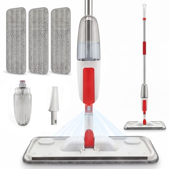 Spray Mops for Floor Cleaning - 360° Rotating Wet Dry Microfiber Mop with 350ML Refillable Bottle - Floor Mop with Spray for Hardwood, Tile, and Laminate Floors