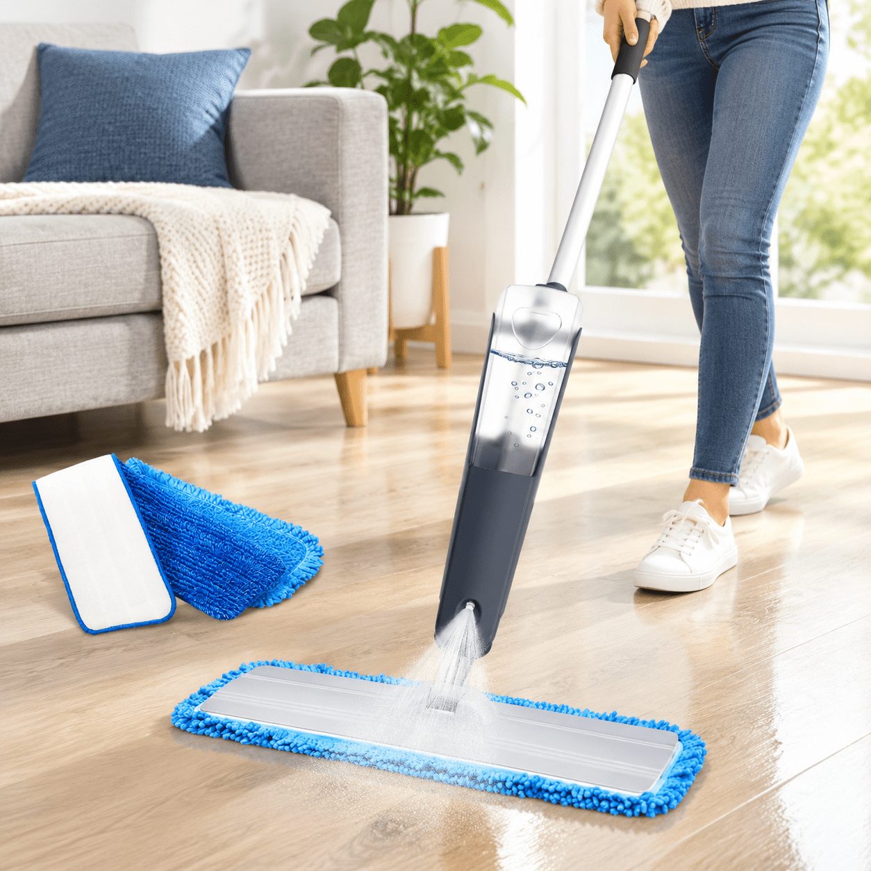 Meat Mop Spray Mops For Floorning Mercial Dust Blue 1-pack - Walmart.com