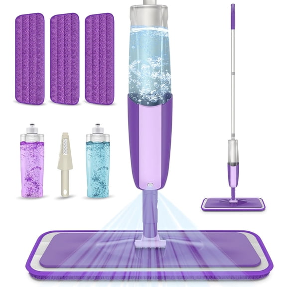 Spray Mops Hardwood Floor Cleaning: Floor Mop with 3 Washable Pads Powermop - Mops with 2 Refillable Bottles - Home Commercial Dust Mop Wood Laminate Ceramic Tiles