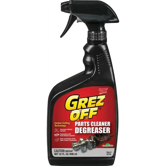 Spray Nine GREZ-OFF Parts Cleaner Degreaser - Liquid - 32 fl oz (1 quart) - 1 Each - Clear | Bundle of 5 Each