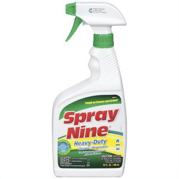 Spray Nine Heavy Duty Cleaner, Degreaser & Disinfectant for Kitchens, Bathrooms, Yard Equipment, Automotive & Industrial 32 Fl Oz. (Pack of 1) - 26811