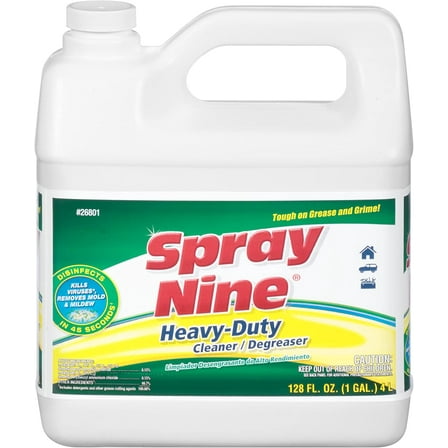 Spray Nine Heavy Duty Cleaner, Degreaser & Disinfectant for Home, Yard Equipment, Automotive & More - Refill for Spray Bottle 1 Gallon (Pack of 1) - 26801