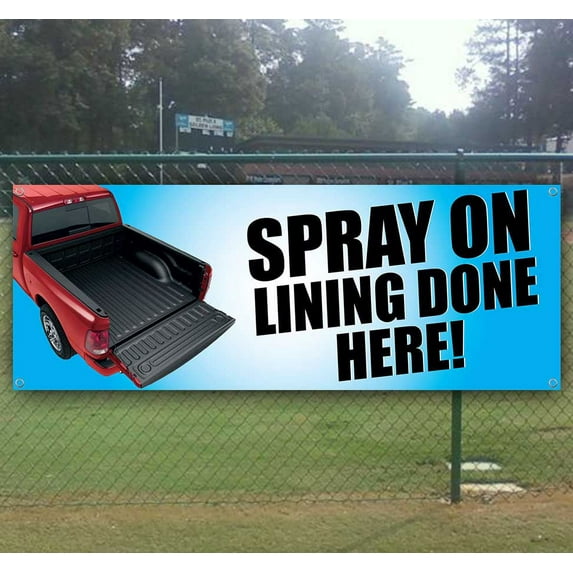 Spray On Liners 13 oz Vinyl Banner With Metal Grommets