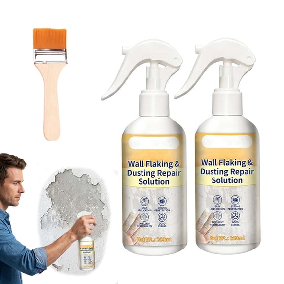 Spray-On Wall Repair Solution for Flaking & Dust, Concrete Crack Filler, Sand Fixing Agent Spray Agent, Wall Protection Spray (2PCS)