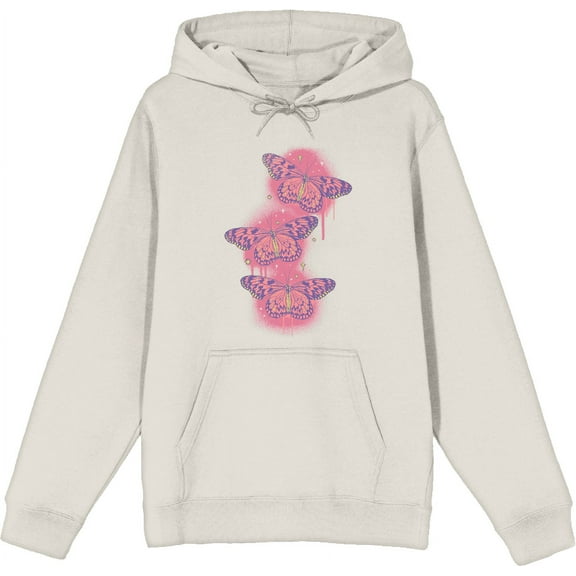 Spray Paint Butterfly Adult Sand Long Sleeve Hoodie-Small