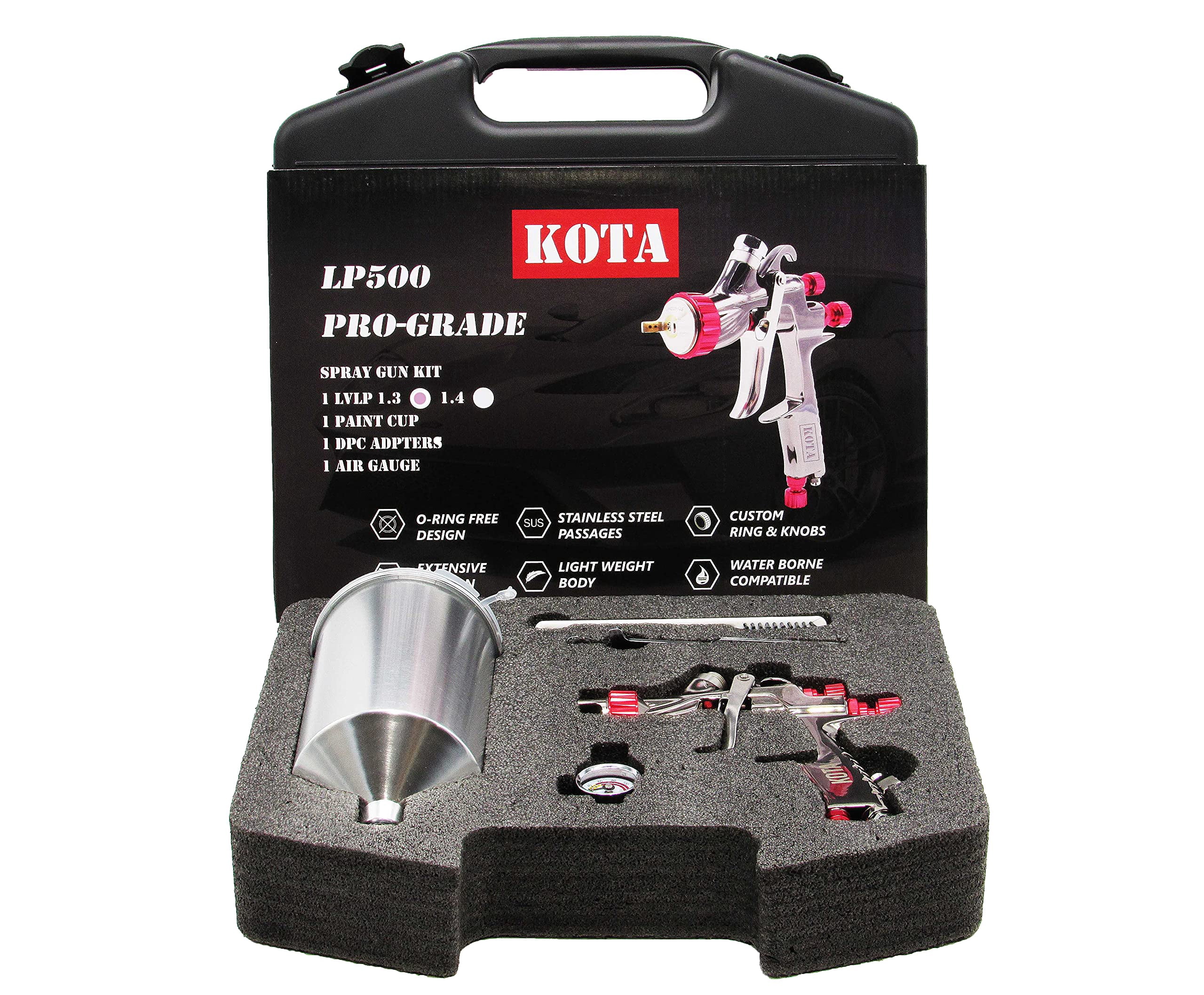 Spray Paint Gun Kit LVLP Gravity Feed (1.3mm Nozzle) | Includes Air ...