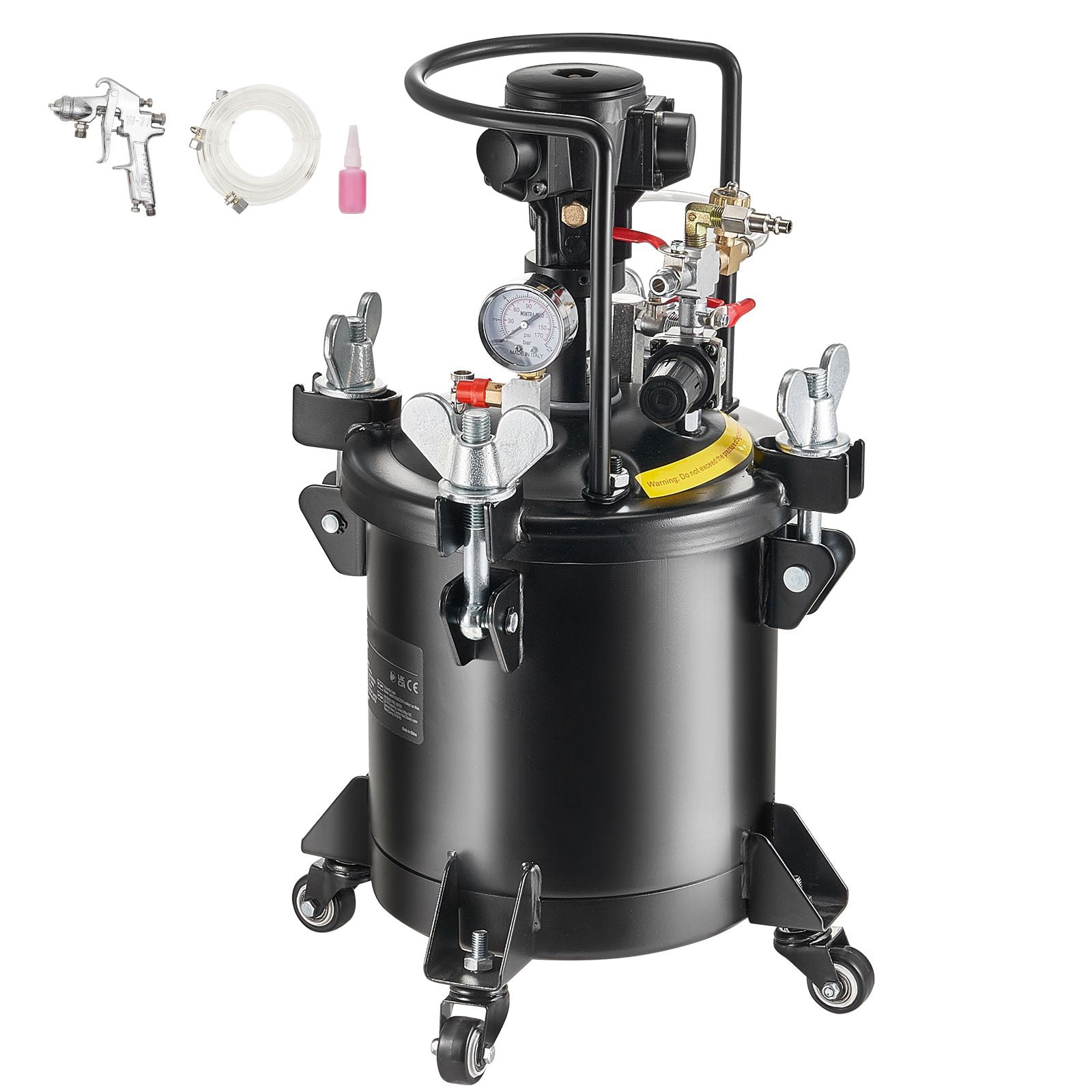 Compressor Spray Pot Spray Paint Pressure Pot, with Spray Gun and Hoses, rubber Build ...