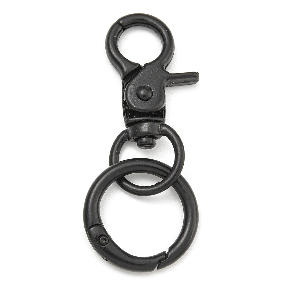 Spray Painted Alloy Split Key Rings Keychain Clasp Findings Black 64.5mm