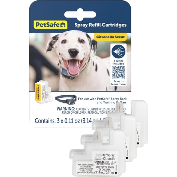 Spray Refill - Citronella No-Mess Replacement Cartrids Dog Bark Collar Remote Training Cartrid Only 3-Pack PAC00-16371