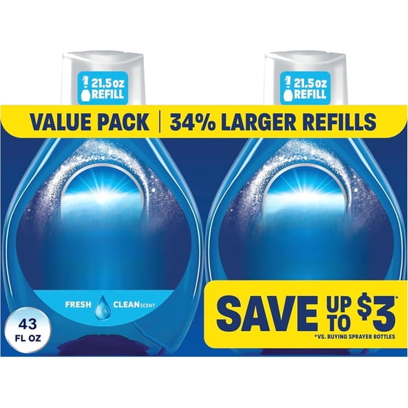 Spray Refill, Dish Soap, Dishwashing Liquid, Fresh, 2 Refills, 43 Fl Oz