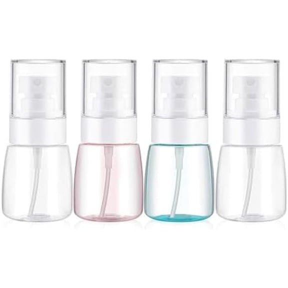Spray Water Bottle Hair Mister Fine Mist Stylist Sprayers 360 Empty Small Misting Spritzer erfume Atomizer with Pump Clear Containers (4PCS/1oz)
