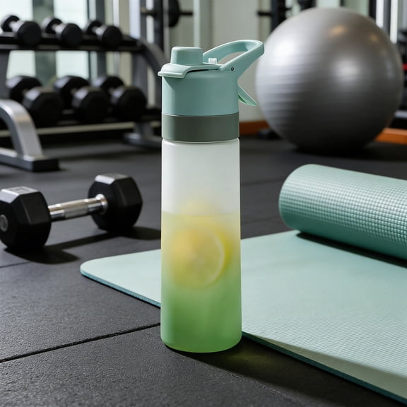 Spray Water Bottle with Mist Function Large Capacity Leakproof Squeeze Cup Fast Cooling Sports Water Spray Cup Portable Travel Workout Gym Running Cycling Hiking Beach Summer Outdoor Hydration Pack