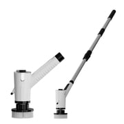 HomeTrim Store 7-in-1 Electric Spin PP Bathroom & Shower Electronics Cleaning Brush Set with Handle spray water, White