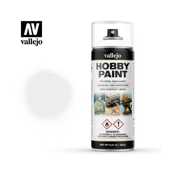 Spray White Primer 400ml Hobby Plastic Model Kit Paint Acrylicos Vallejo