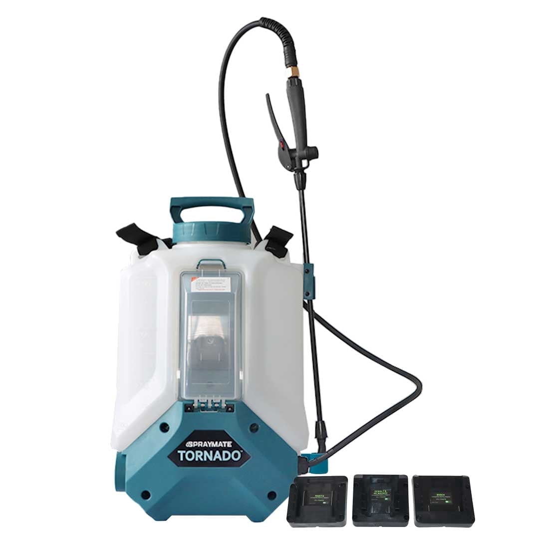 SprayMate Tool Only Tornado QuickSwap 4-Gallon Electric Backpack Sprayer - Compatible with FlowZone, DeWalt, Milwaukee, Makita, & Bosch (Battery Not Included)