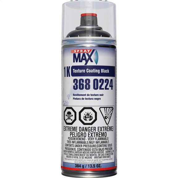 SprayMax 3680224 1K Texture Coating, 13.5 oz Aerosol Can, Black, Liquid