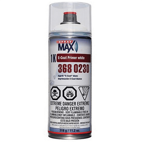 SprayMax 3680230 1K E-Coat Primer, 11.2 oz Aerosol Can, White, 5.4 sq-ft Coverage