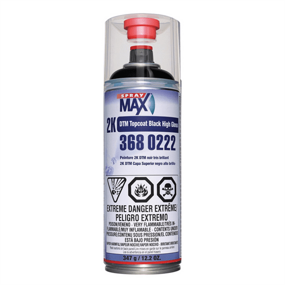 SprayMax 3680223 2K DTM Topcoat, 12.24 oz Aerosol Can, High Gloss White, Liquid