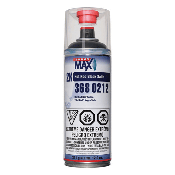 SprayMax 2K Urethane Hot Rod Satin Black 12 oz Spray Paint