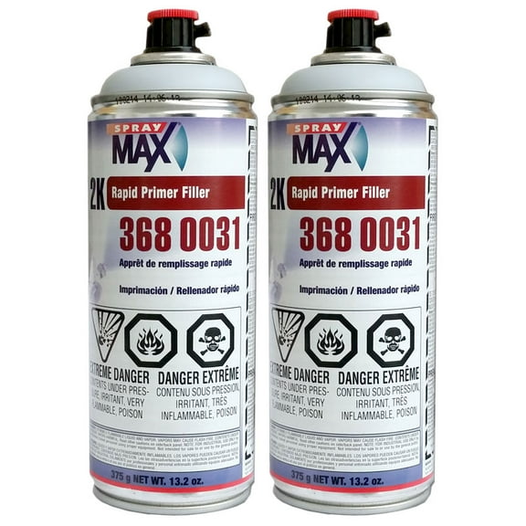 SprayMax 3680031 Gray Universal 2K Rapid Primer Filler 13.2 oz (2 Pack)