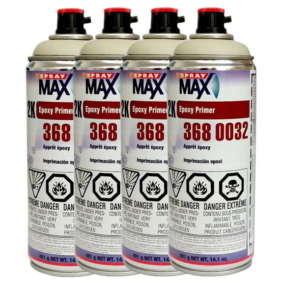 SprayMax 3680032 2K Epoxy Rust Cure Primer Beige 14.1 oz (4 Pack)