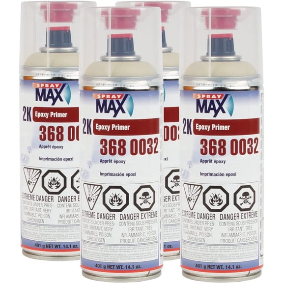 SprayMax 3680032 2K Epoxy Rust Cure Primer Beige 14.1 oz (4 Pack)