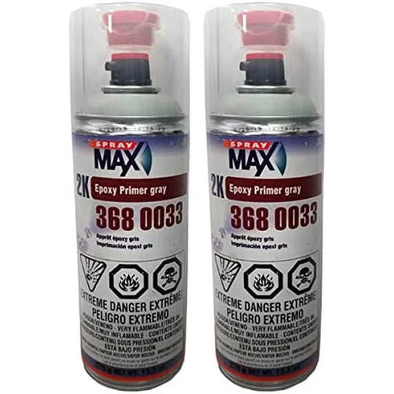 SprayMax 3680033, 2K Epoxy Rust-Cure Primer, Gray, Aerosol (2)