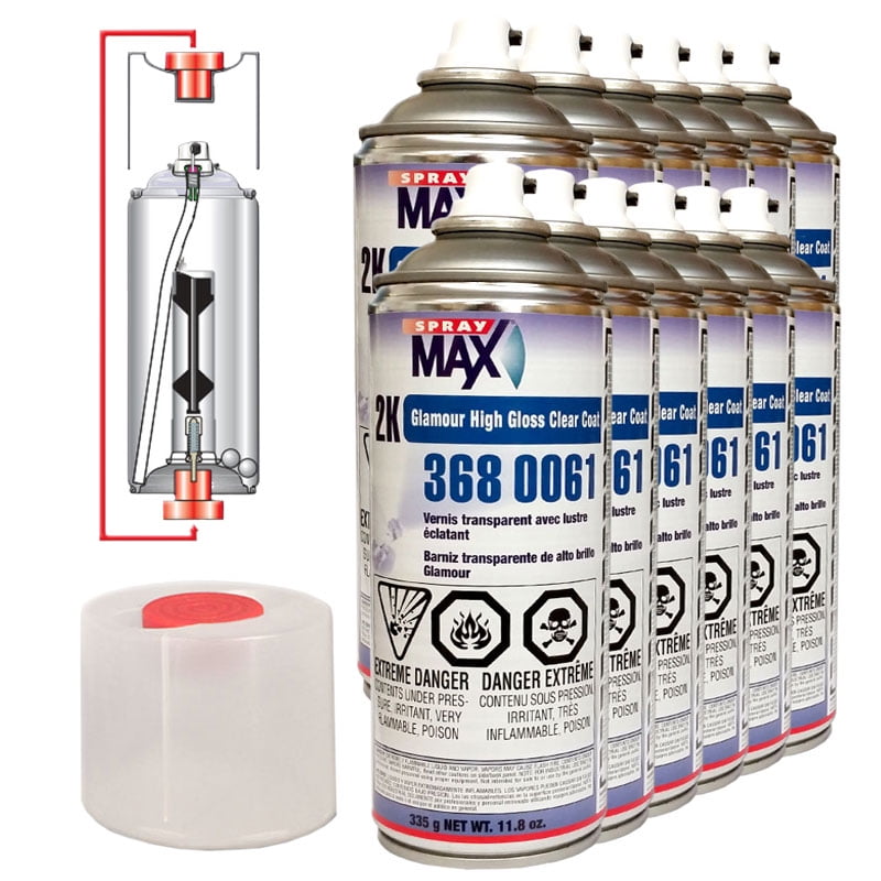 SprayMax 3680061 2K Glamour High Gloss Clear Coat 11.8 Oz 1 Case - Foto 5